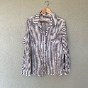 Natural Reflections striped linen button down